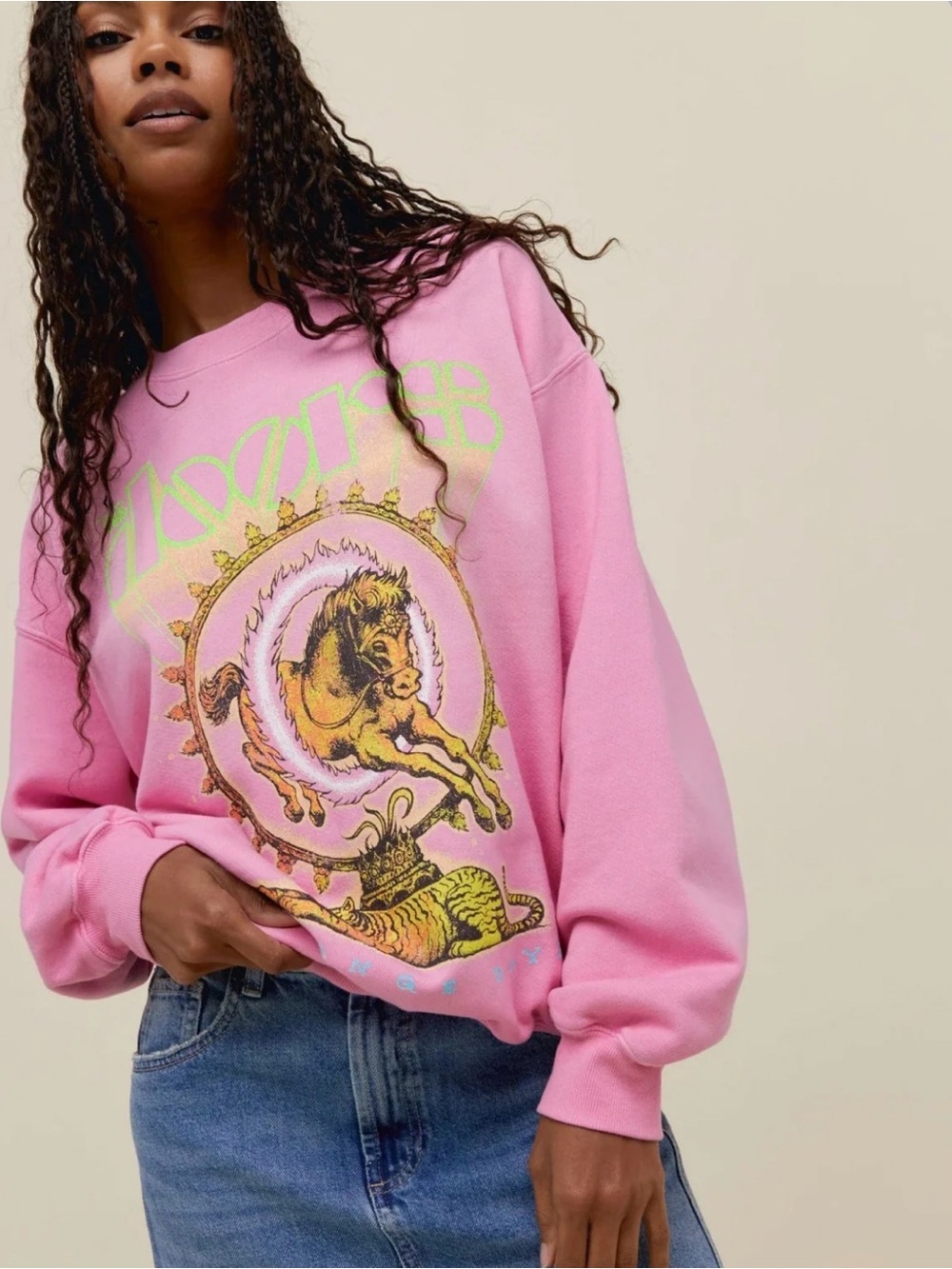 Daydreamer The Doors Strange Days Crew in Pink Sugar XS